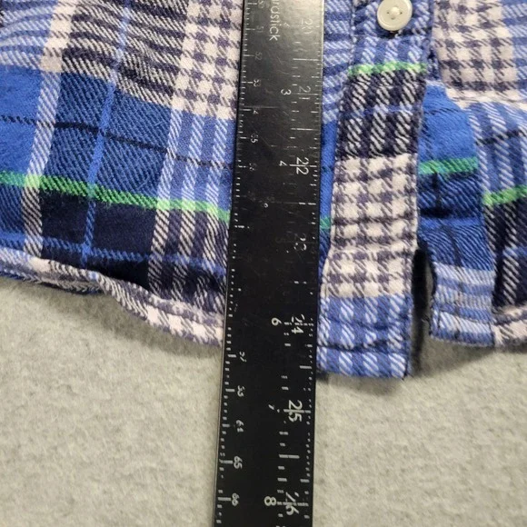 Aerie Womens Size M Blue‎ Plaid Button Front Flannel Cabincore Cozycore Campcore - Picture 5 of 9